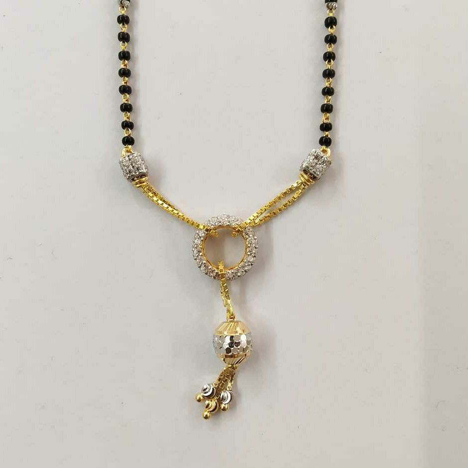 22k Gold Fancy Single Line Mangalsutra DVJ-024 - Image 2