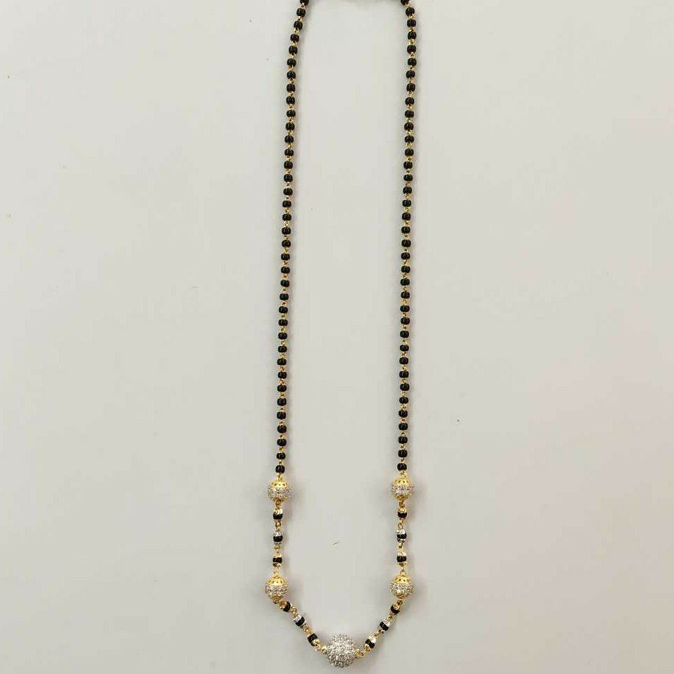 22k Gold Cz Ball Single Line Mangalsutra DVJ-023