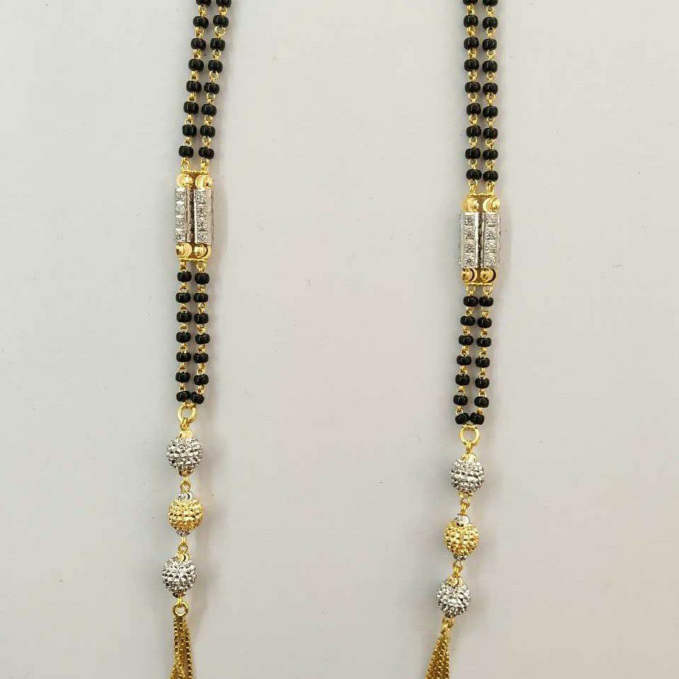 22k Gold Fancy Chain Double Mangalsutra DVJ-022 - Image 3