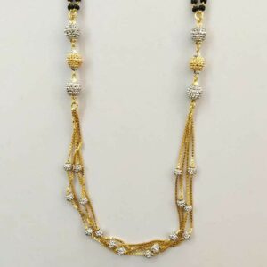 22k Gold Fancy Chain Double Mangalsutra DVJ-022