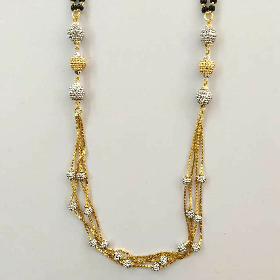 22k Gold Fancy Chain Double Mangalsutra DVJ-022 - Image 2