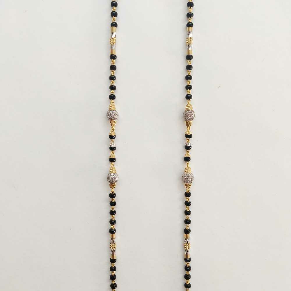 22k Gold Fancy Single Line Cz Ball Mangalsutra DVJ-011 - Image 2