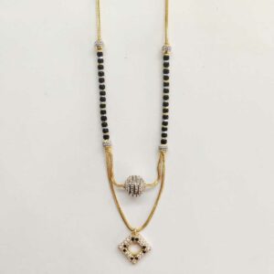 Cz diamond square fancy mangalsutra