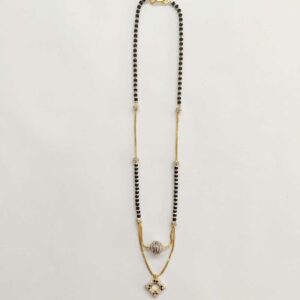 Cz diamond square fancy mangalsutra