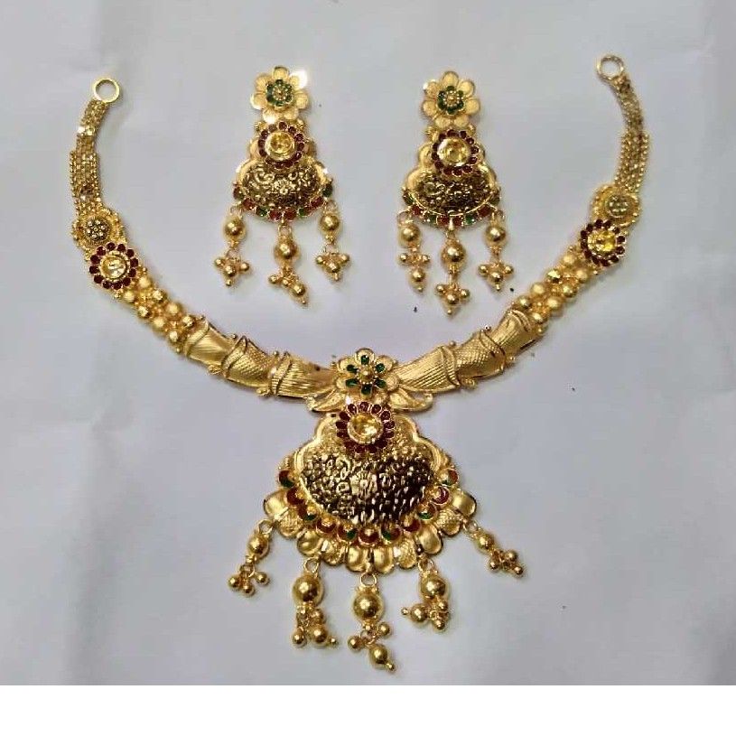 Designer 916 Gold Ladies Necklace Set