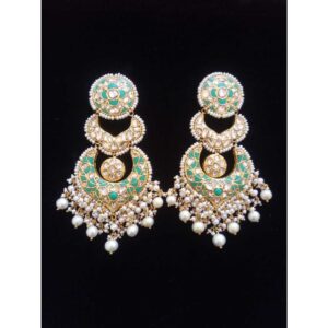 916 Gold Modern Kundan Ladies Earrings