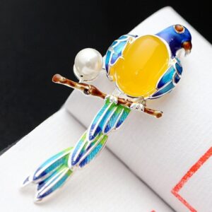 Cloisonne Enamel Jewelry Fashion Bird Brooch For Women