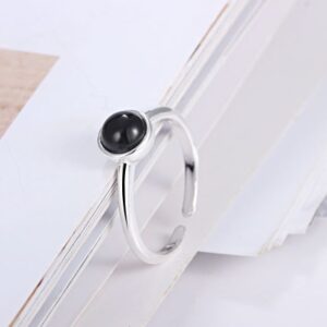 Modern Black Stone Ladies Ring