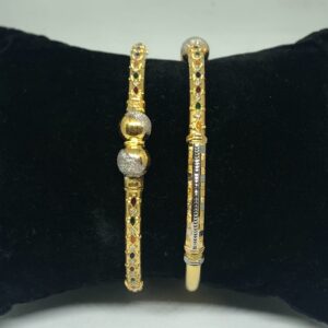 22KT Gold Ball Pipe Copper Kadli Bangle VN-B14