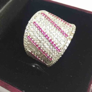 Modern Silver Studded Ring
