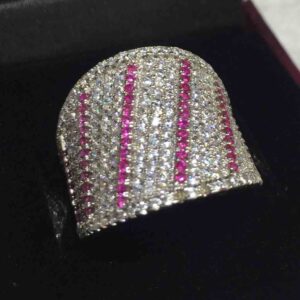 Modern Silver Studded Ring