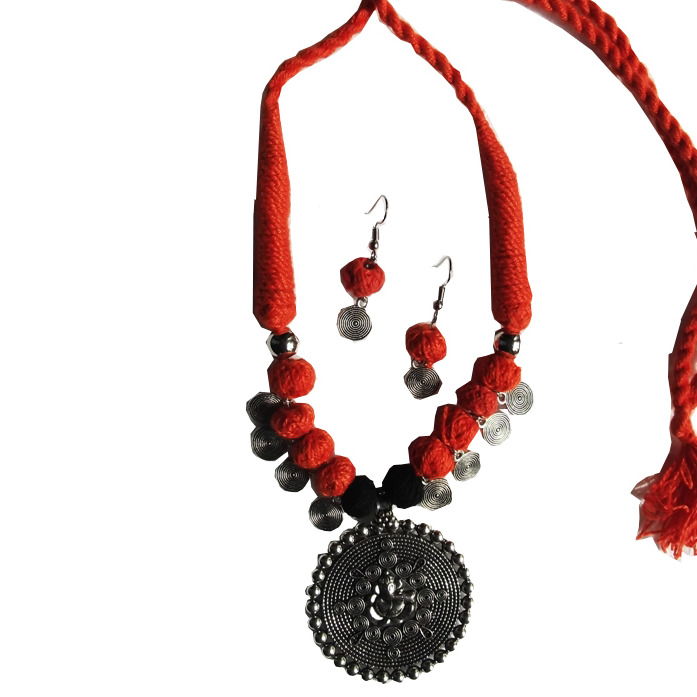 Ganesha Oxidized Jewellery Neckless set.
