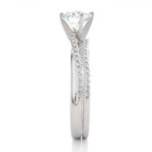 Double layer Solitaire Ring WG