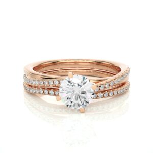 Double layer Solitaire Ring RG