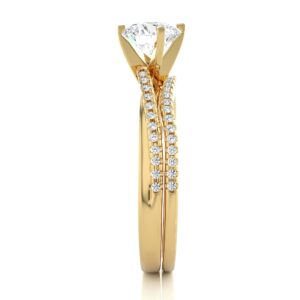Double layer Solitaire Ring YG