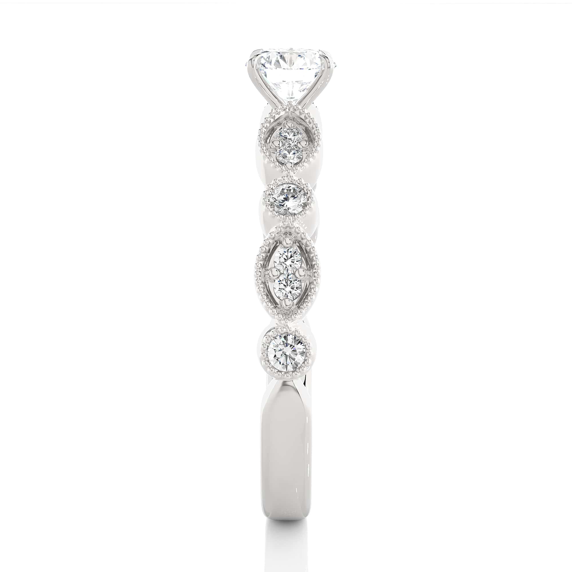 Uniquely Design Solitaire Ring WG