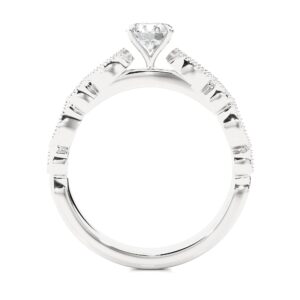 Uniquely Design Solitaire Ring WG