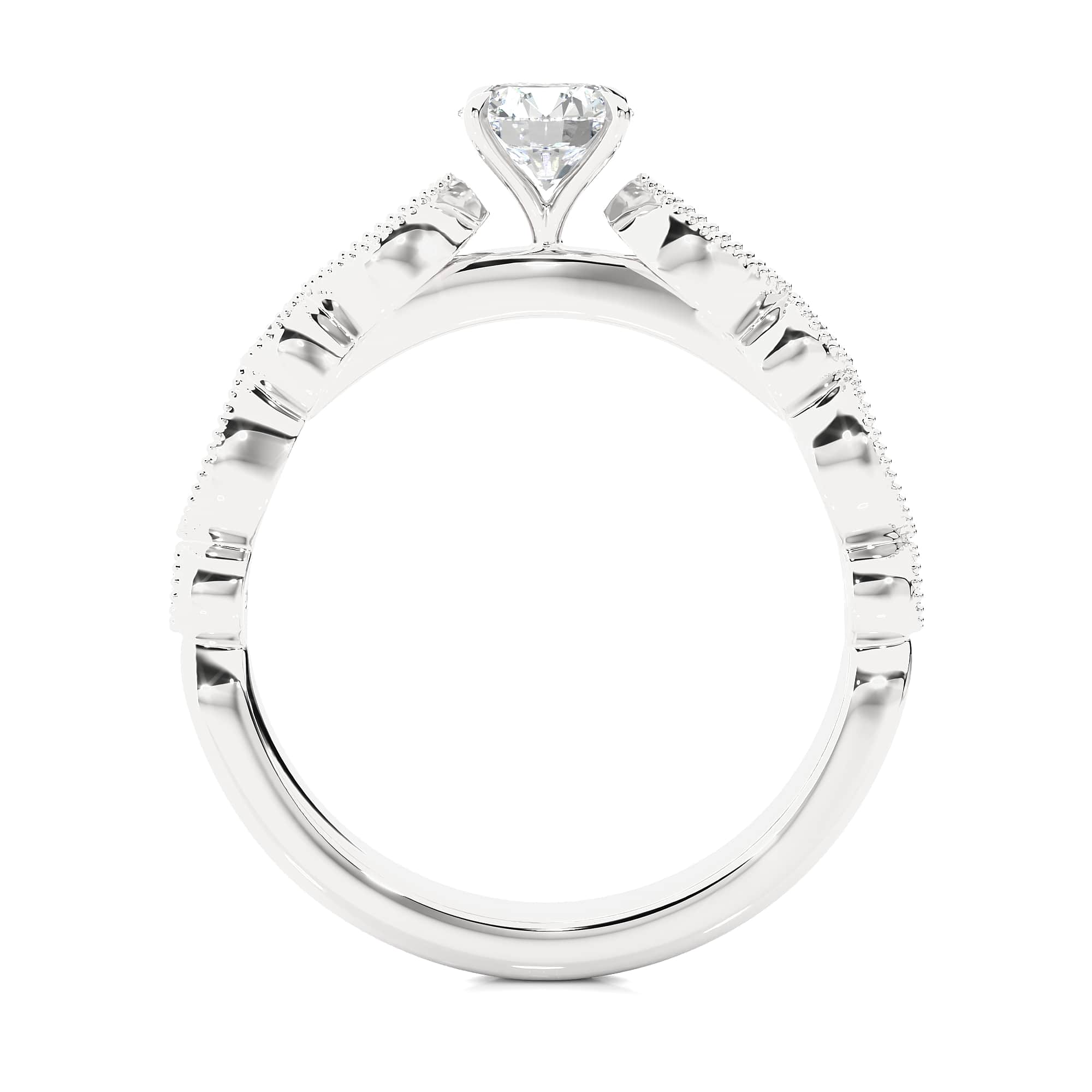 Uniquely Design Solitaire Ring WG