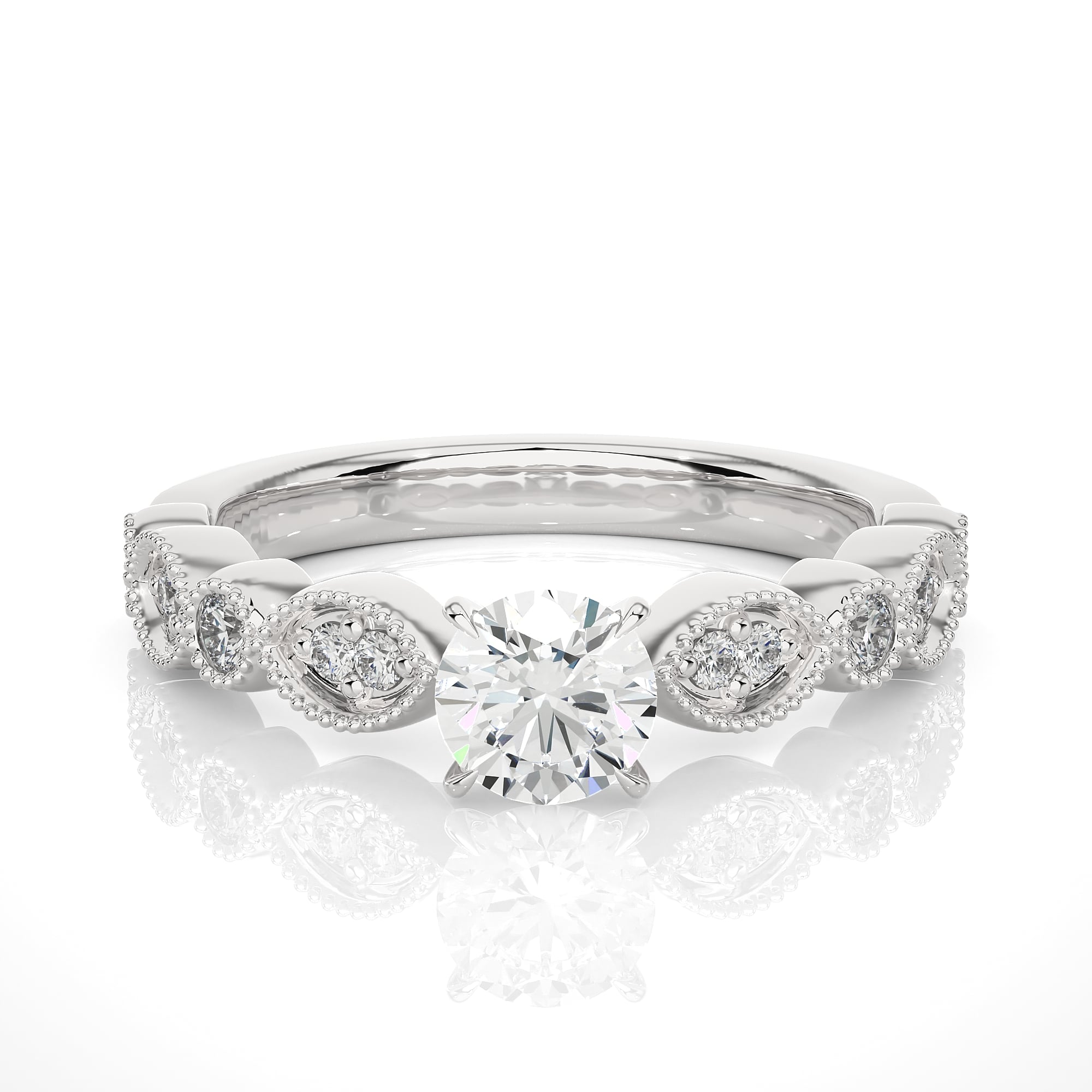 Uniquely Design Solitaire Ring WG
