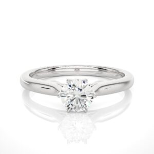 Solitaire Ring with Round Shaped Diamond WG
