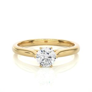 Solitaire Ring with Round Shaped Diamond YG