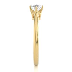 Solitaire Ring with Round Shaped Diamond YG