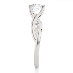 Designed Solitaire Ring WG