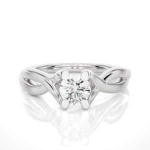 Designed Solitaire Ring WG