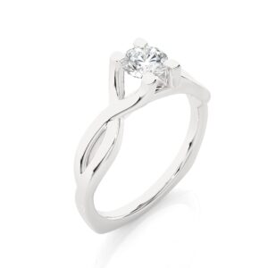 Designed Solitaire Ring WG