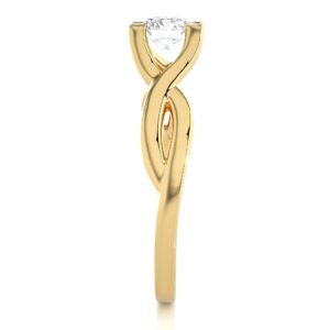 Designed Solitaire Ring YG