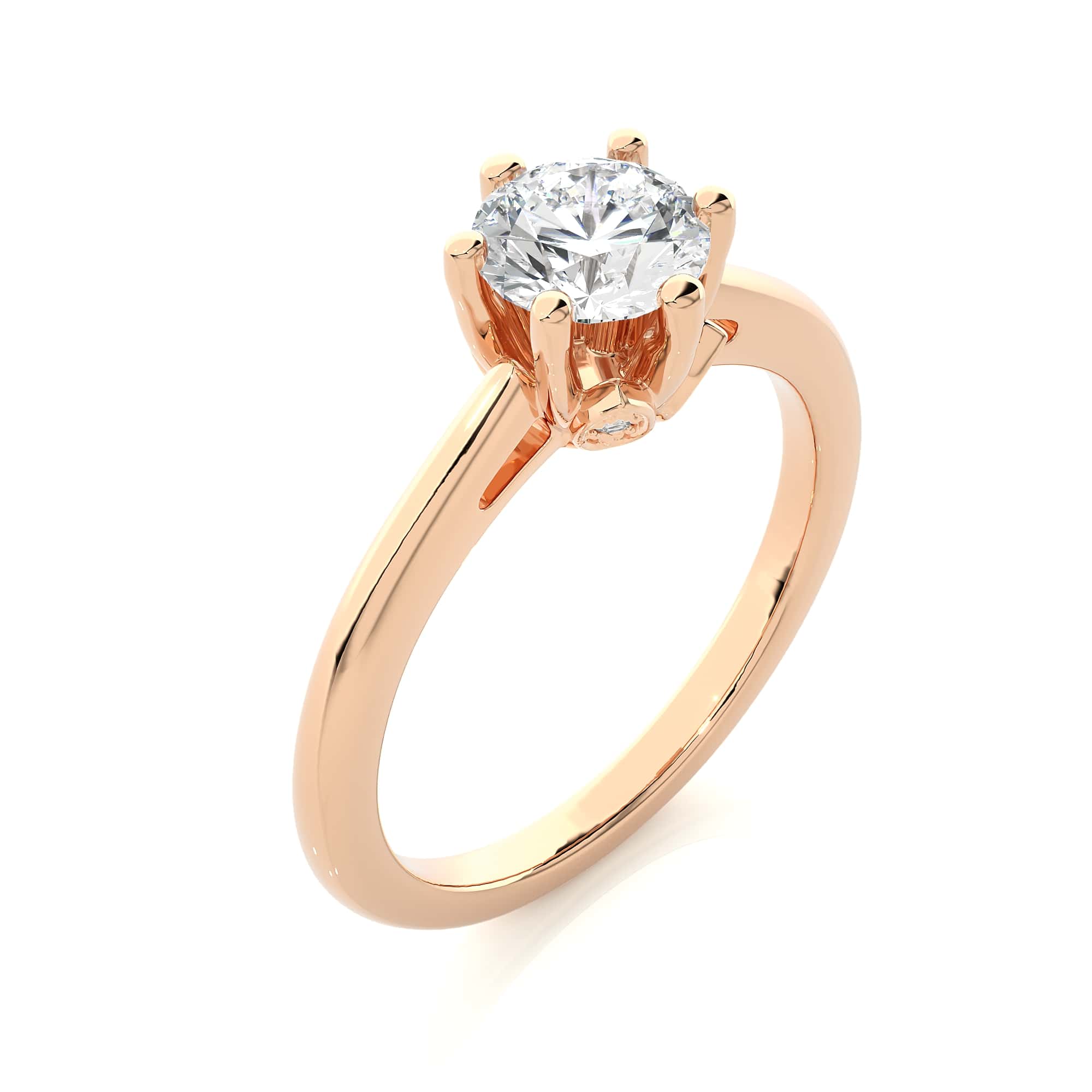 Solitaire Diamond Ring in Rose Gold