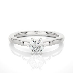 Solitaire ring 18k white gold