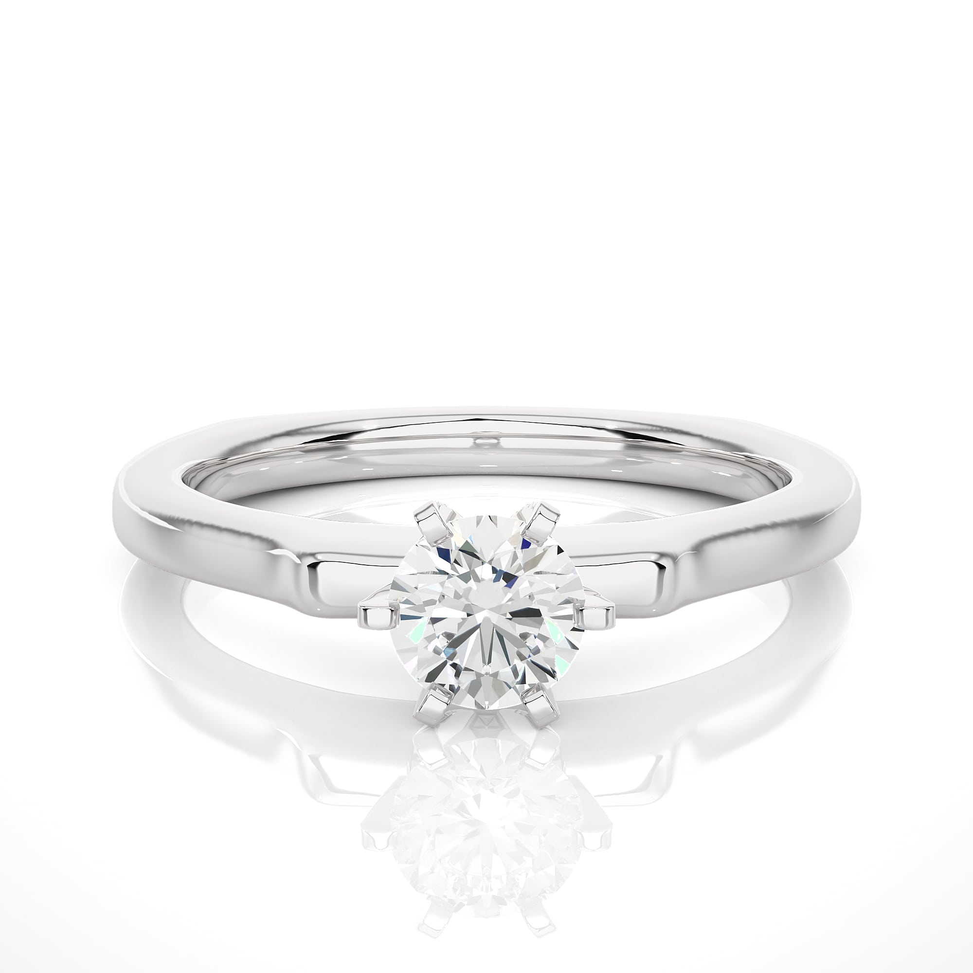 Solitaire ring 18k white gold