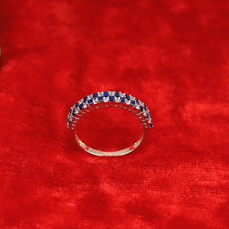 Gold And Blue Cz ladies ring