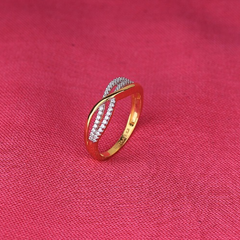 Gold Delicate Design Cz ladies ring