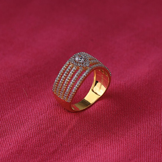 Gold Unique Design Cz ladies ring