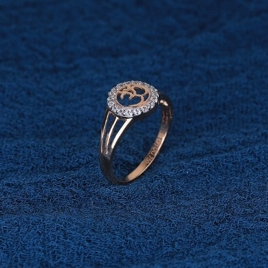 Om with Cz Ladies Ring