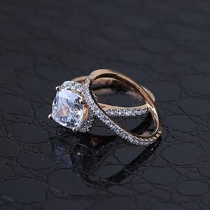 Gold full cz diamond ladies ring
