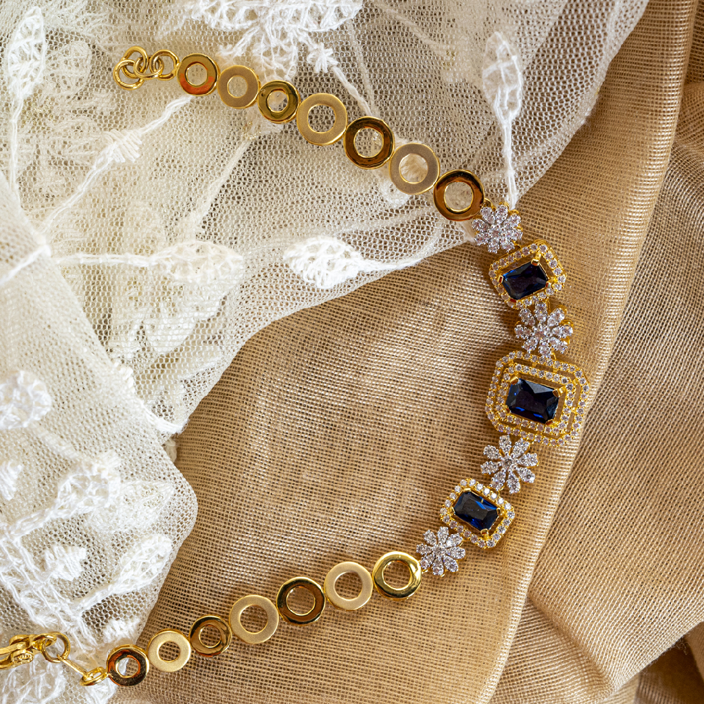 916 Gold Diamond Ladies Bracelet