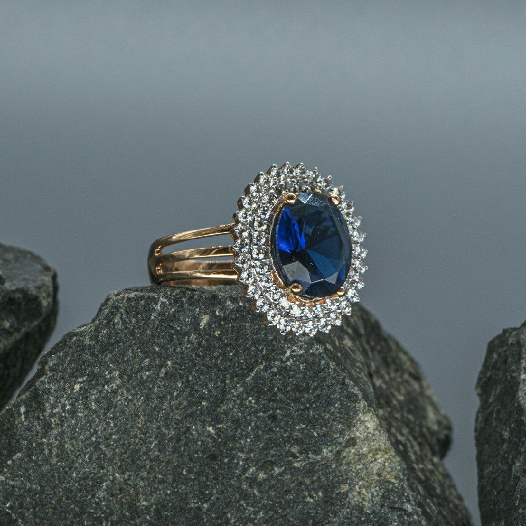 Blue sapphire &Real diamond