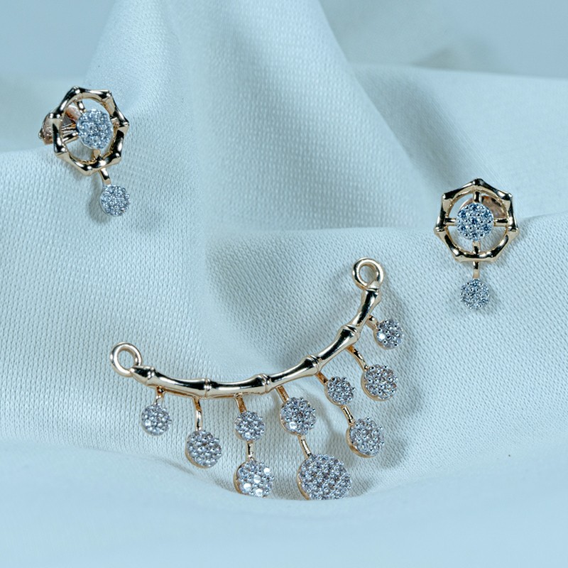 Rose gold mangalsutra pendant set