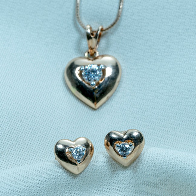 Heart Design Gold Necklace Set PS5-241