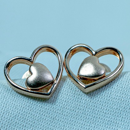 Gold Heart Design Earring ET1-458