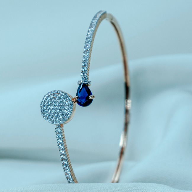 916 gold diamond blue stone Bracelet lbi-202