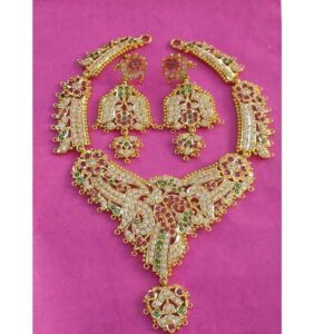 Fancy 916 Gold Ladies Necklace Set
