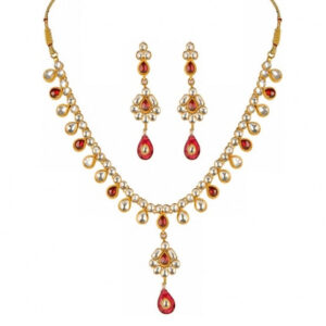 Traditional Handmade Kundan Necklace Set With Earrings