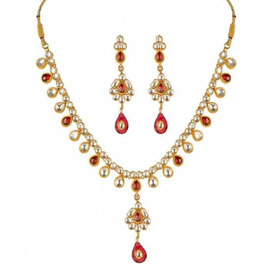 Traditional Handmade Kundan Necklace Set With Earrings