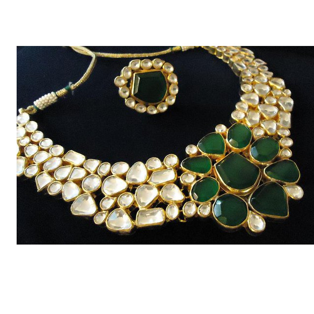 Unshaped Uncut Style Statement Designer Kundan Jewellery Necklace