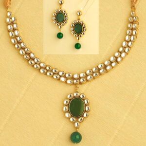 22k Gold Plated traditional Kundan Necklace with Earrings