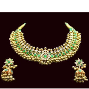 south Indian Wedding Jewellery Tussi Necklace Gold Finished Kundan set